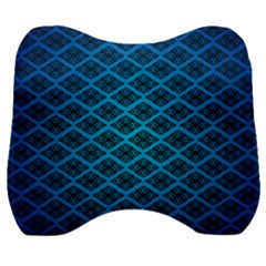 Pattern Texture Geometric Blue Velour Head Support Cushion