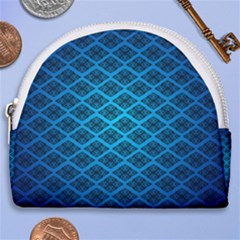 Pattern Texture Geometric Blue Horseshoe Style Canvas Pouch