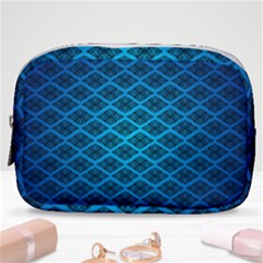 Pattern Texture Geometric Blue Make Up Pouch (small)