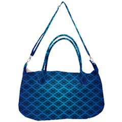 Pattern Texture Geometric Blue Removable Strap Handbag