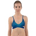 Pattern Texture Geometric Blue Wrap Around Bikini Top View1