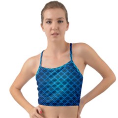 Pattern Texture Geometric Blue Mini Tank Bikini Top by anzea