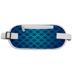 Pattern Texture Geometric Blue Rounded Waist Pouch