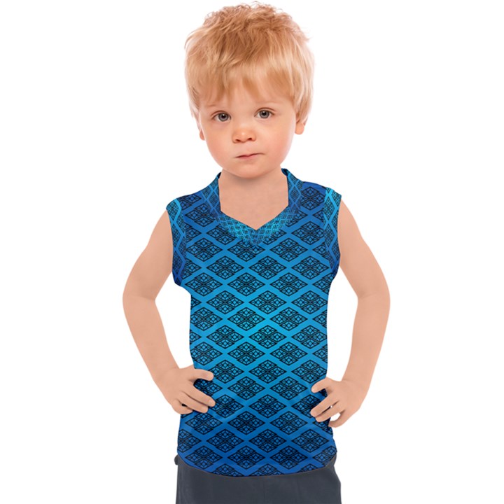 Pattern Texture Geometric Blue Kids  Sport Tank Top