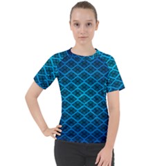 Pattern Texture Geometric Blue Women s Sport Raglan T-shirt