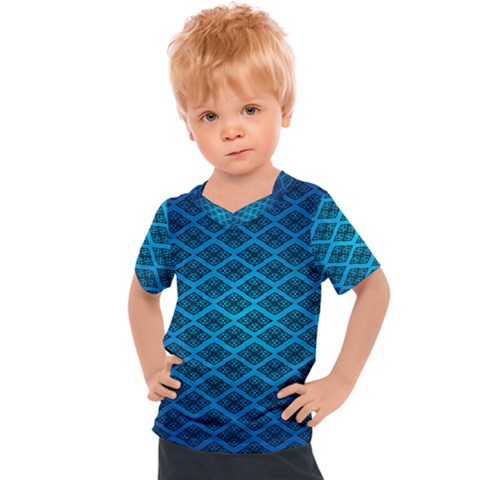 Pattern Texture Geometric Blue Kids  Sports T-shirt by anzea