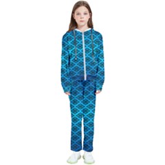 Pattern Texture Geometric Blue Kids  Tracksuit