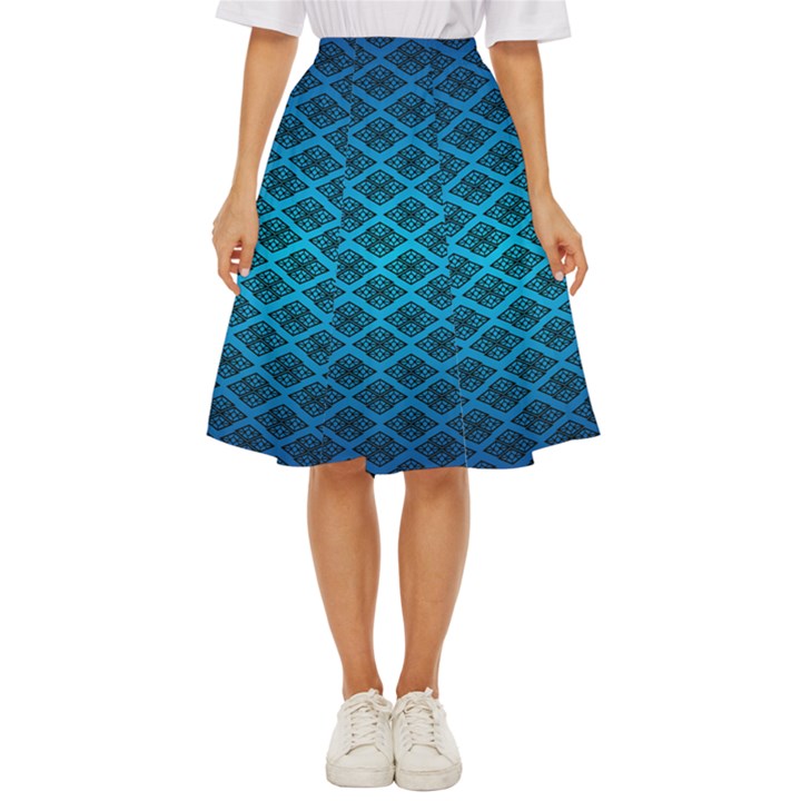 Pattern Texture Geometric Blue Classic Short Skirt