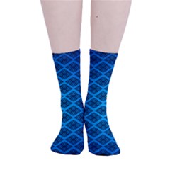 Pattern Texture Geometric Blue Smooth Crew Length Tube Socks