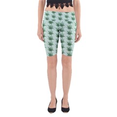 Aloe Plants Pattern Scrapbook Yoga Cropped Leggings by anzea