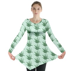 Aloe Plants Pattern Scrapbook Long Sleeve Tunic  by anzea