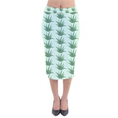 Aloe Plants Pattern Scrapbook Velvet Midi Pencil Skirt by anzea