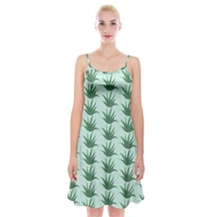 Aloe Plants Pattern Scrapbook Spaghetti Strap Velvet Dress