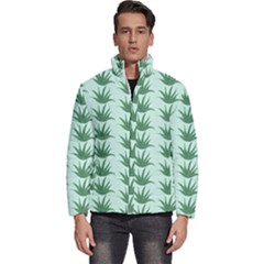 Aloe Plants Pattern Scrapbook Men s Puffer Bubble Jacket Coat