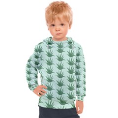 Aloe Plants Pattern Scrapbook Kids  Hooded Pullover