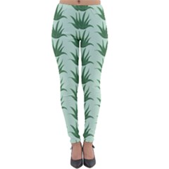 Aloe Plants Pattern Scrapbook Lightweight Velour Leggings