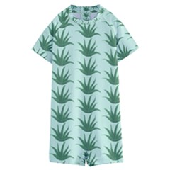 Aloe Plants Pattern Scrapbook Kids  Boyleg Half Suit Swimwear