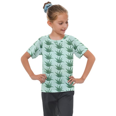 Aloe Plants Pattern Scrapbook Kids  Mesh Piece T-shirt by anzea