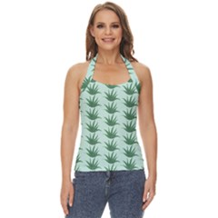 Aloe Plants Pattern Scrapbook Basic Halter Top