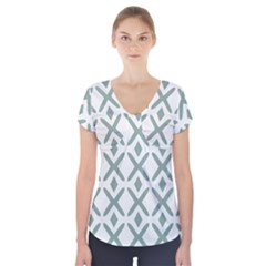 Texture Sign Deaign Short Sleeve Front Detail Top by anzea