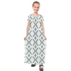 Texture Sign Deaign Kids  Short Sleeve Maxi Dress