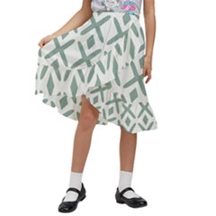 Texture Sign Deaign Kids  Ruffle Flared Wrap Midi Skirt