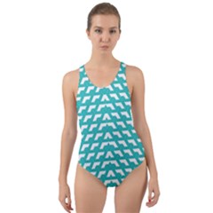 Background Pattern Colored Cut-out Back One Piece Swimsuit by anzea