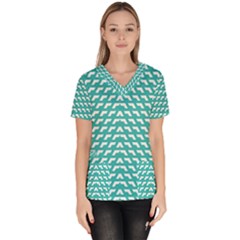 Background Pattern Colored Women s V-neck Scrub Top by anzea