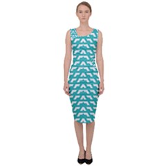 Background Pattern Colored Sleeveless Pencil Dress by anzea