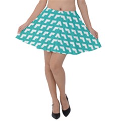 Background Pattern Colored Velvet Skater Skirt