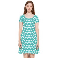 Background Pattern Colored Inside Out Cap Sleeve Dress