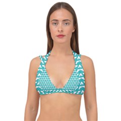 Background Pattern Colored Double Strap Halter Bikini Top