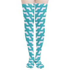 Background Pattern Colored Thigh High Stockings