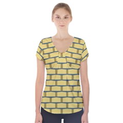 Pattern Wallpaper Short Sleeve Front Detail Top