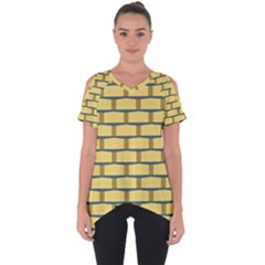 Pattern Wallpaper Cut Out Side Drop T-shirt