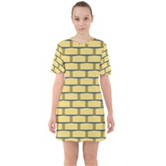 Pattern Wallpaper Sixties Short Sleeve Mini Dress