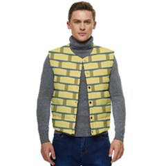 Pattern Wallpaper Men s Button Up Puffer Vest	