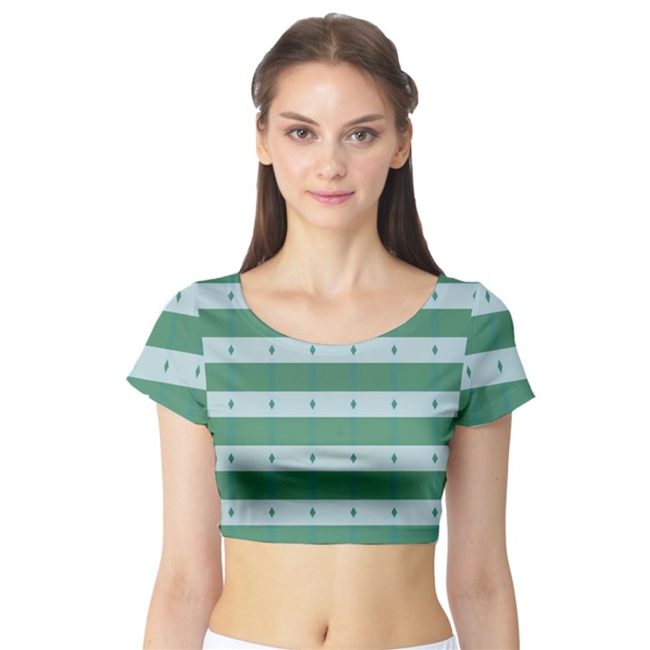 Pattern Triangle Short Sleeve Crop Top