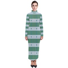 Pattern Triangle Turtleneck Maxi Dress