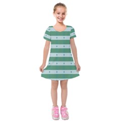 Pattern Triangle Kids  Short Sleeve Velvet Dress