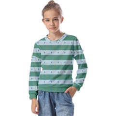 Pattern Triangle Kids  Long Sleeve T-shirt With Frill 