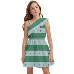 Pattern Triangle Kids  One Shoulder Party Dress