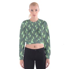 Texture Triangle Cropped Sweatshirt