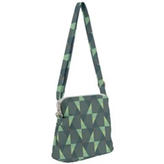 Texture Triangle Zipper Messenger Bag