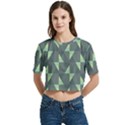 Texture Triangle Women s Round Neck Short Sleeve Crop Top View1