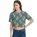 Texture Triangle Women s Round Neck Short Sleeve Crop Top View2