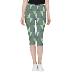 Texture Triangle Inside Out Lightweight Velour Capri Leggings 