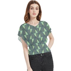 Texture Triangle Butterfly Chiffon Blouse