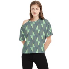 Texture Triangle One Shoulder Cut Out T-shirt