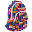 Abstract Geometry Blocks Rounded Multi Pocket Backpack View2